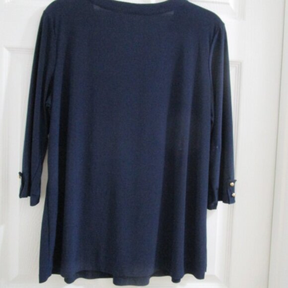 PerSeption Concepts Navy Blue  3/4 Sleeves Size XL - Picture 4 of 5